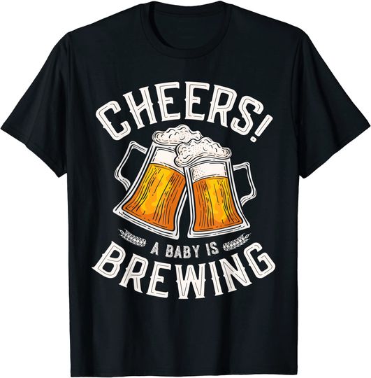Cheers a baby is brewing Brewing Beer brewer Funny Baby T-Shirt