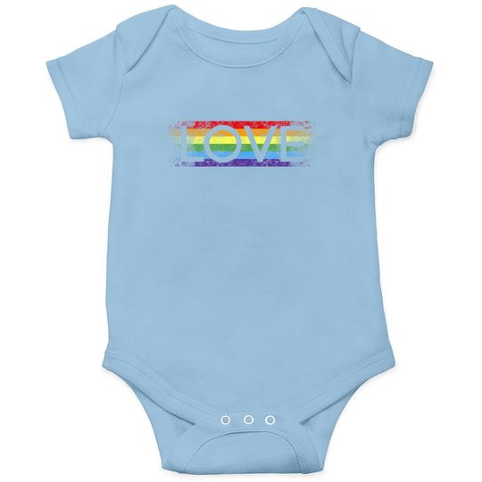Gay Pride Rainbow Love Baby Bodysuit