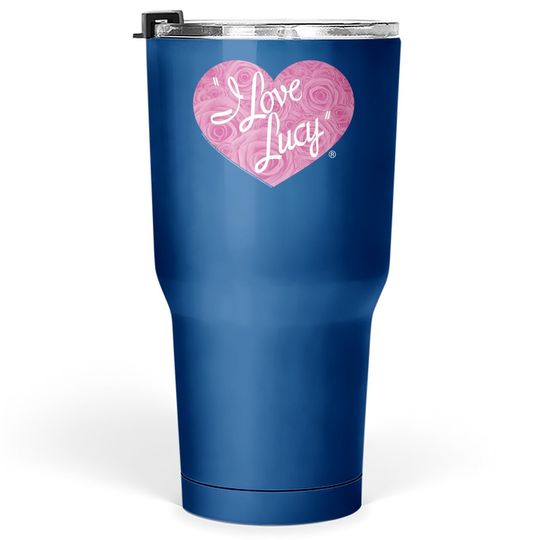 I Love Lucy Classic Tv Comedy Lucille Ball Pink Roses Logo Adult Tumbler 30 Oz
