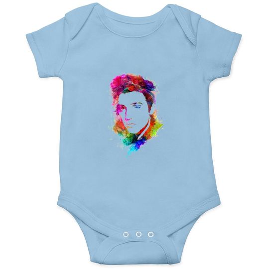 Elvis Presley Watercolor King Short Sleeve Baby Bodysuit