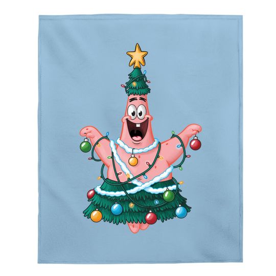 Spongebob Squarepants Patrick Star Lights Christmas Tree Baby Blankets
