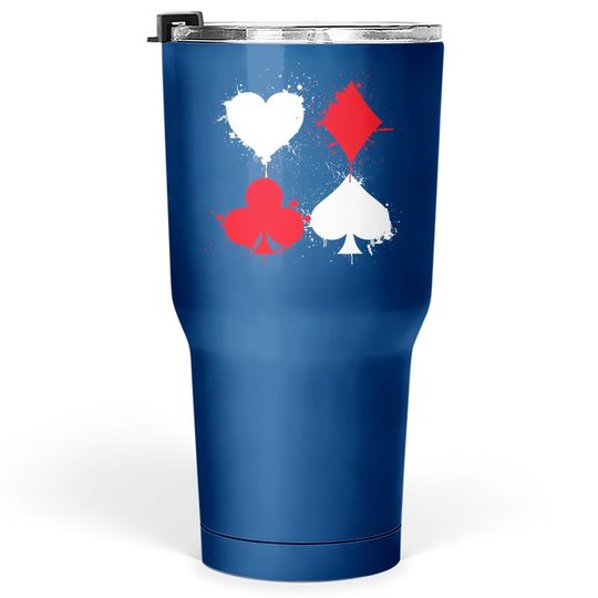 Playing Cards Poker Heart Spade All In Club Tumbler 30 Oz