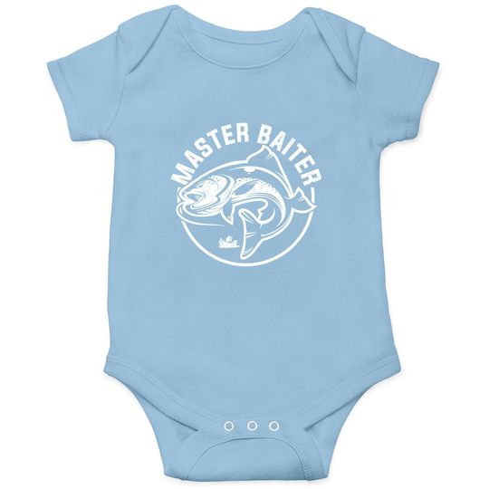 Master Baiter Fisherman Dad Husband Funny Fishing Graphic Premium Baby Bodysuit