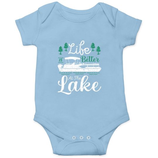 Life Is Better At The Lake Sailboat Sailing Pontoon Boating Baby Bodysuit