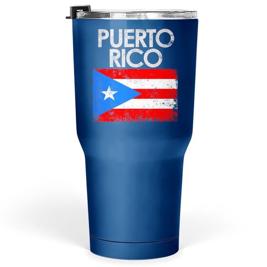 Vintage Puerto Rico Rican Flag Tumbler 30 Oz
