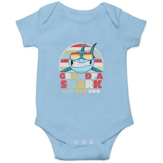 Grandpa Shark Baby Bodysuit, Gift For Grandad Baby Bodysuit