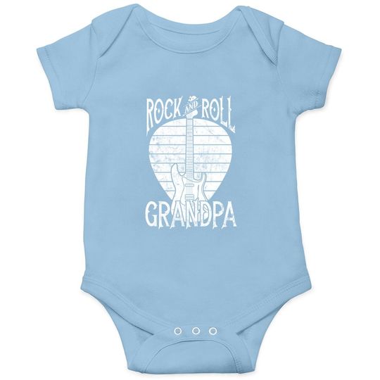 Rock N Roll Grandpa Vintage Guitar Player Gift Baby Bodysuit