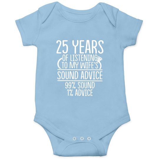 25th 25 Year Wedding Anniversary Gift Listen Husband Wife Baby Bodysuit