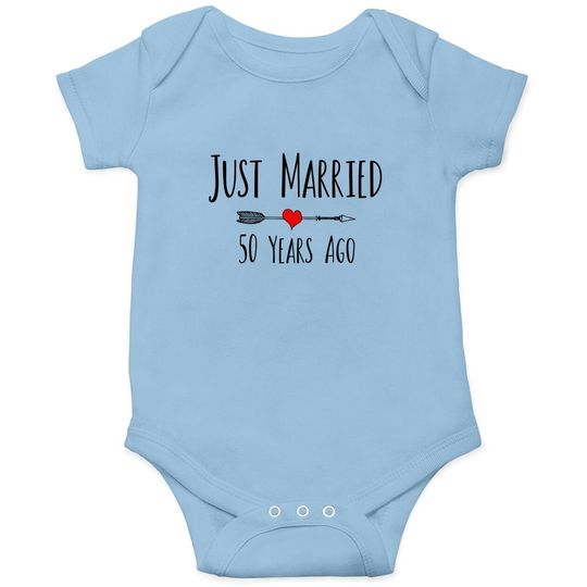 Just Married 50 Years Ago Husband Wife 50th Anniversary Gift Baby Bodysuit