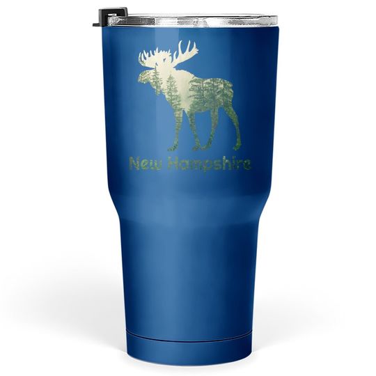 State Of New Hampshire Moose Forest Tree Hunter Wildlife Tumbler 30 Oz