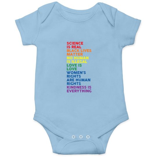 Gay Pride Science Is Real Black Lives Matter Love Is Love Baby Bodysuit