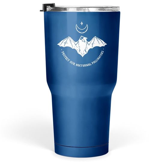 Protect Our Nocturnal Polalinators Bat With Moon Halloween Tumbler 30 Oz