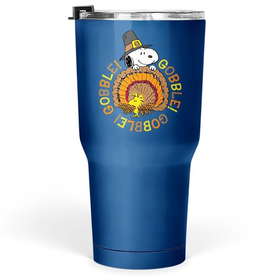 Snoopy And Woodstock Peanuts Thanksgiving Gobble Tumbler 30 Oz