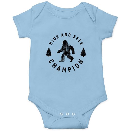 Hide And Seek Champion Baby Bodysuit Funny Bigfoot Tee Humor Cool Graphic Print