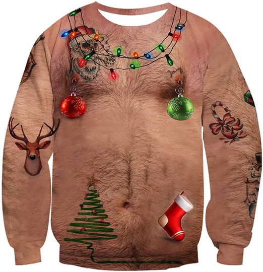 Ugly Christmas Sweater 3D Printed Pullover Long Sleeve Sweatshirts