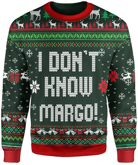 I Don't Know Margo 3D All-Over Knitting Pattern Sweatshirt Fake Ugly Christmas Sweater