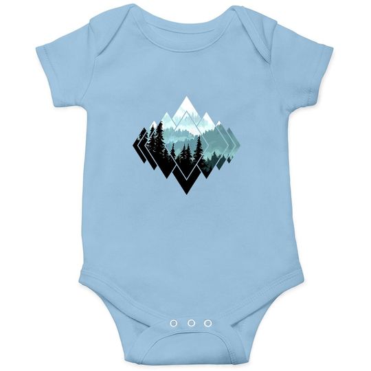 Forest Nature Mountains Trekking Hiking Camping Outdoor Gift Baby Bodysuit