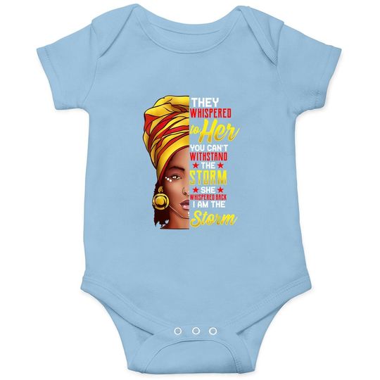 Black History Month Baby Bodysuit African Woman Afro I Am The Storm Baby Bodysuit