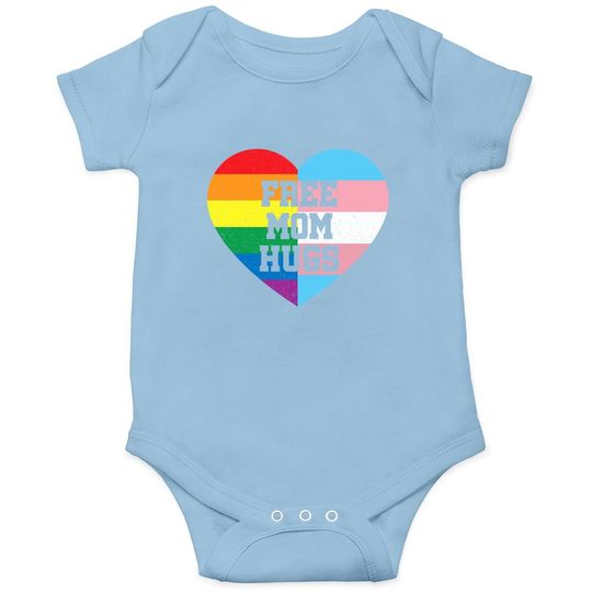 Free Mom Hugs Baby Bodysuit Gay Pride Gift Transgender Rainbow Flag Baby Bodysuit