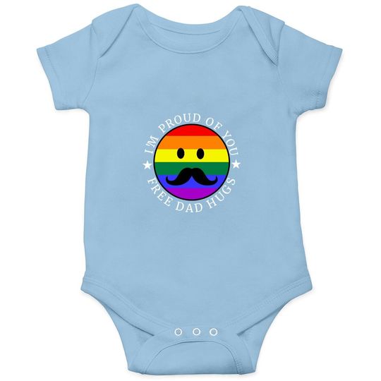 Free Dad Hugs Lgbt Gay Pride Baby Bodysuit