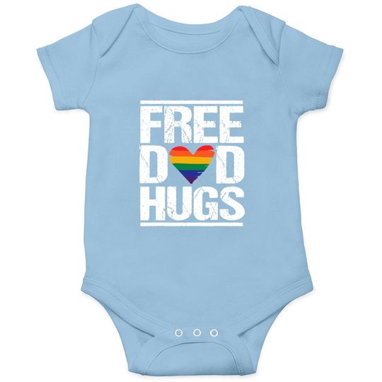 Free Dad Hugs Baby Bodysuit Lgbt Pride Stepfather Daddy Papa Baby Bodysuit