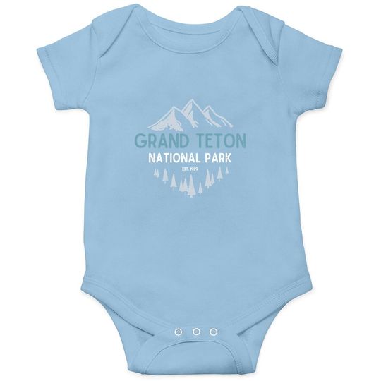 Grand Teton National Park Est 1929 Vintage National Park Wy Baby Bodysuit