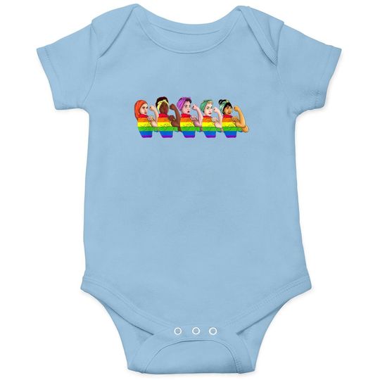 Human Rights Baby Bodysuit Rainbow Lgbtq Pride Rosie Riveter Baby Bodysuit