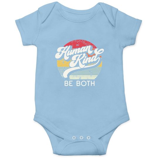 Human Kind Be Both Equality Kindness Humankind Retro Baby Bodysuit