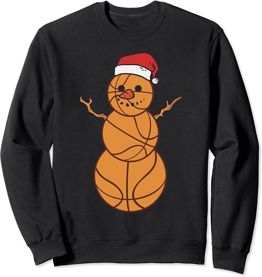 Christmas Basketball Snowman Ball Player Boy Girl Gift Sweatshirt