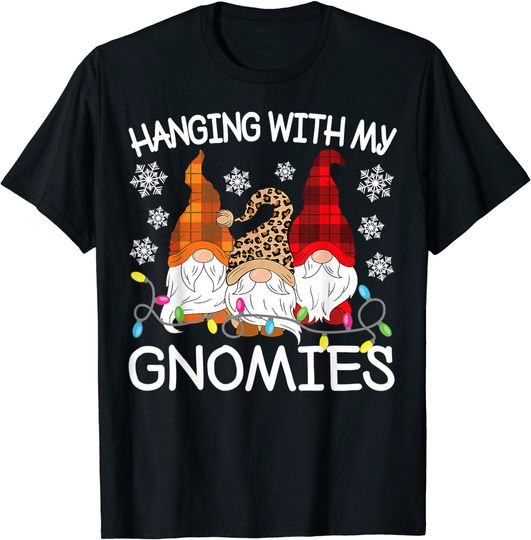 Hanging With My Gnomies Funny Christmas Gnome Xmas T-Shirt
