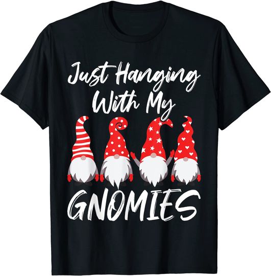 Christmas Gnome Just Hanging With My Gnomies Pajama T-Shirt