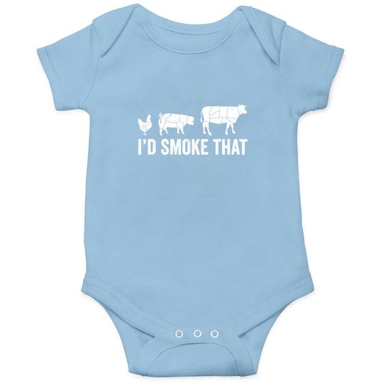 I'd Smoke That Fun Bbq Smoker Chef Baby Bodysuit