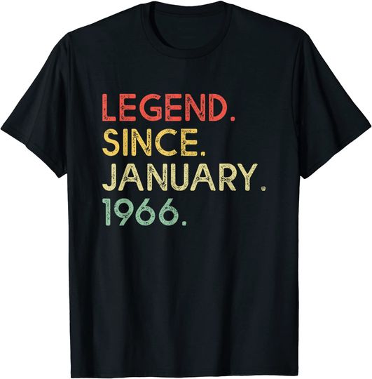 Legend January 1966 56th Birthday Decorations 56 Years Old T-Shirt