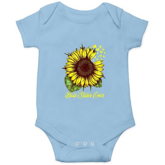 Best Sister Ever Sunflower Gift Baby Bodysuit