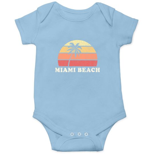 Baby Bodysuit Miami Beach 70s Retro