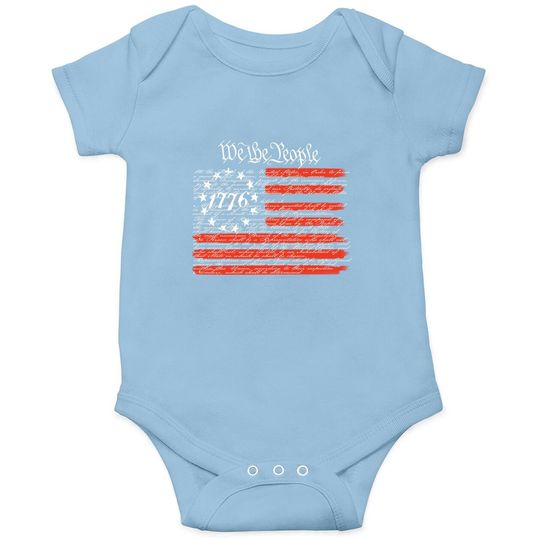 Country Life We The People American Flag Constitution Navy Blue Baby Bodysuit