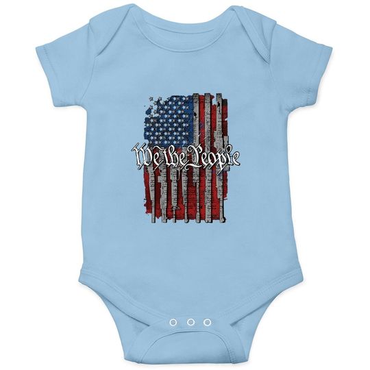 Patriot Pride Collection Collection We The People American Flag Short Sleeve Baby Bodysuit