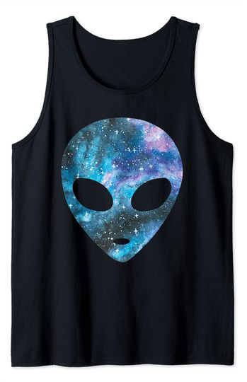 Psychedelic Alien Head Cosmic Galaxy Trippy Outer Space Gift Tank Top