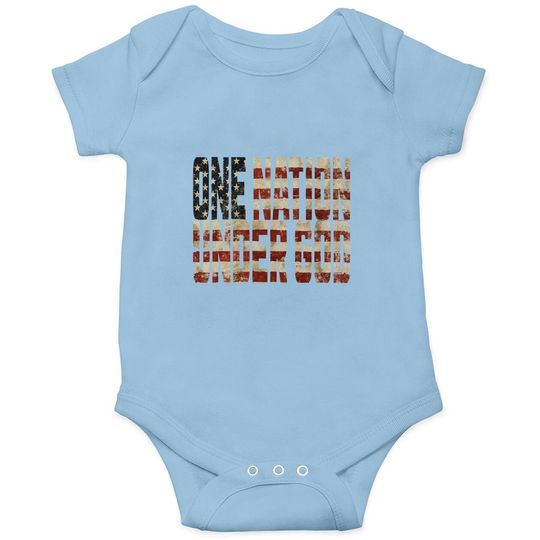 One Nation Under God Weathered American Flag Patriotic Baby Bodysuit