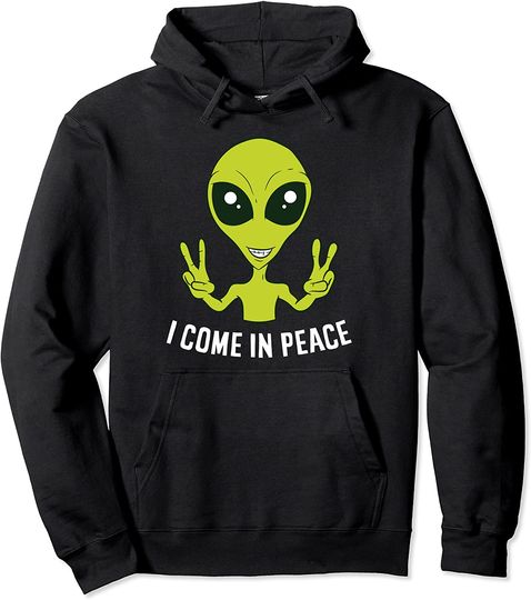 Cute Alien I Come In Peace Space Rave EDM Music Alien Pullover Hoodie