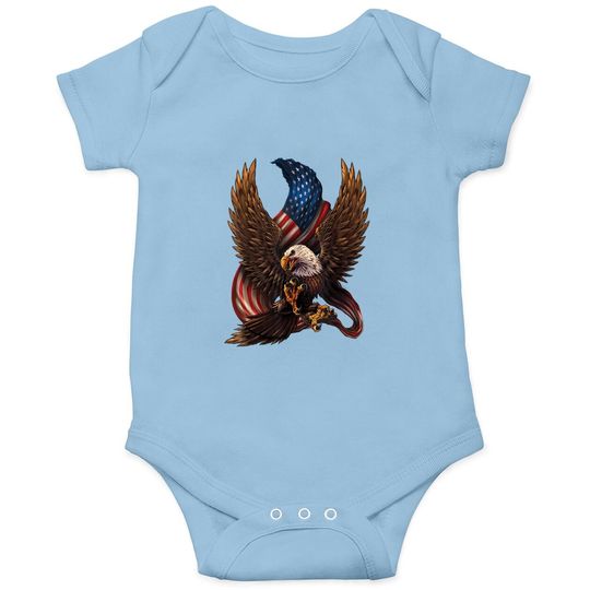 Patriotic American Design With Eagle And Flag Baby Bodysuit