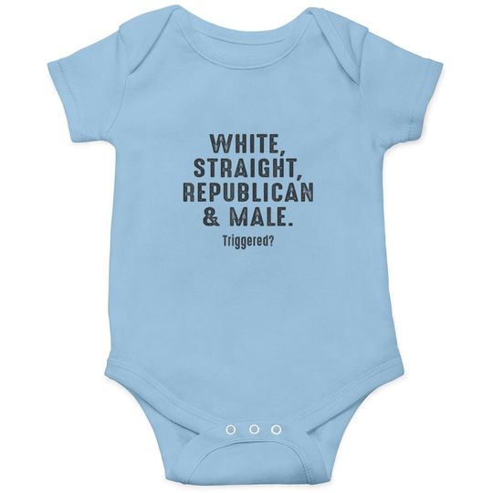 White Straight Republican Male Triggered Baby Bodysuit
