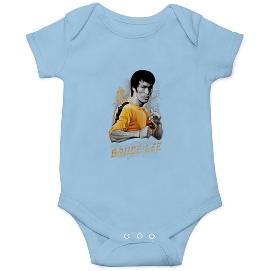 Bruce Lee Quote Yellow Dragon Baby Bodysuit