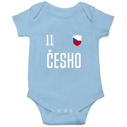 Retro Czech Republic Soccer Jersey Czechia Císlo 11 Baby Bodysuit