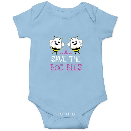 Save The Boo Bees Baby Bodysuit Breast Cancer Awareness Halloween Baby Bodysuit
