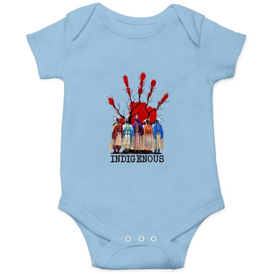 Native American Indigenous Red Hand Baby Bodysuit