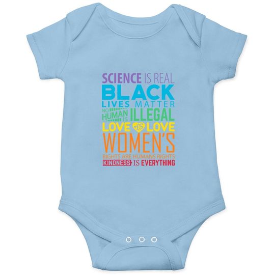 Science Is Real Blm Rainbow Baby Bodysuit