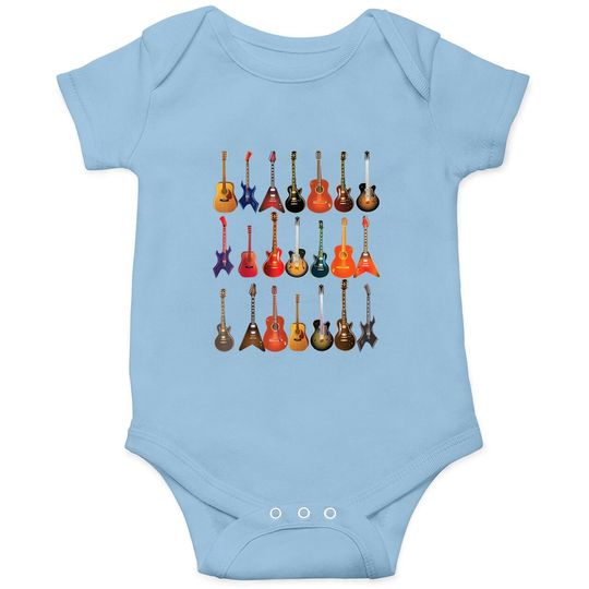 Cute Guitar Rock N Roll Musical Instruments Baby Bodysuit