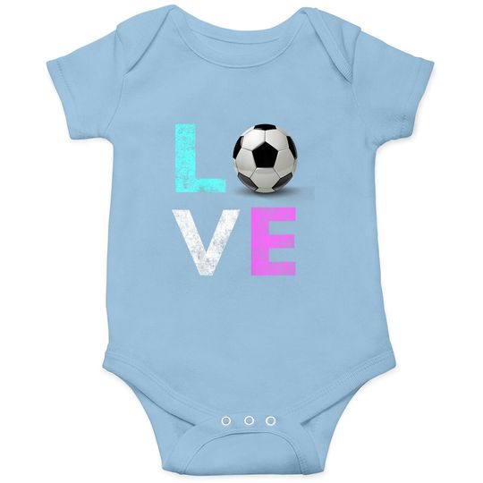 Girls Love Soccer Baby Bodysuit