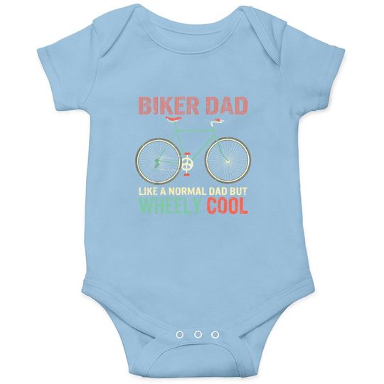 I'm Biker Dad Fathers Day Wheely Cooler Bicycle Bike Cycling Baby Bodysuit